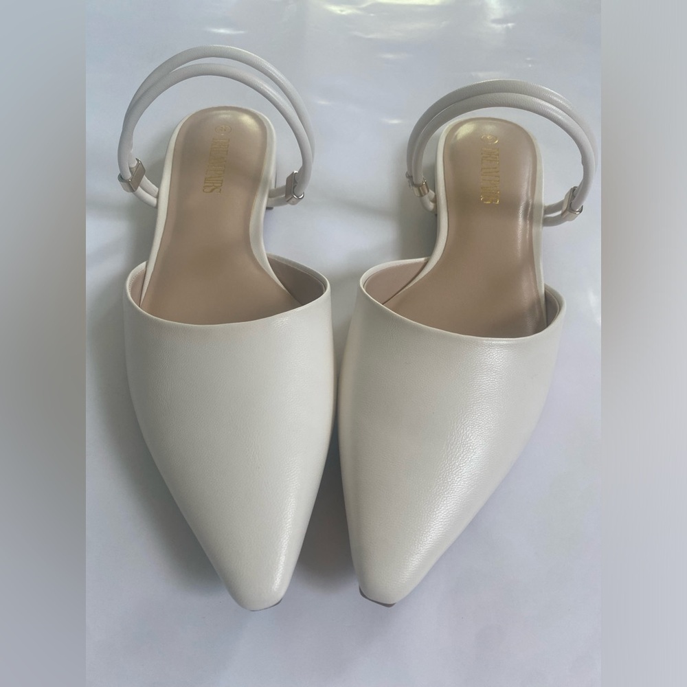 Dream Pairs White Mules With Pointed Toe